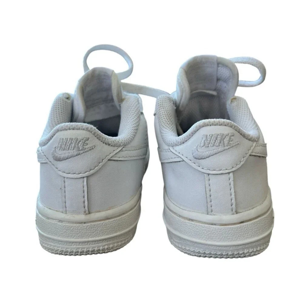 Nike Air Force 1 Low Triple White Sneakers Shoes 314194-117 Child Size 7C